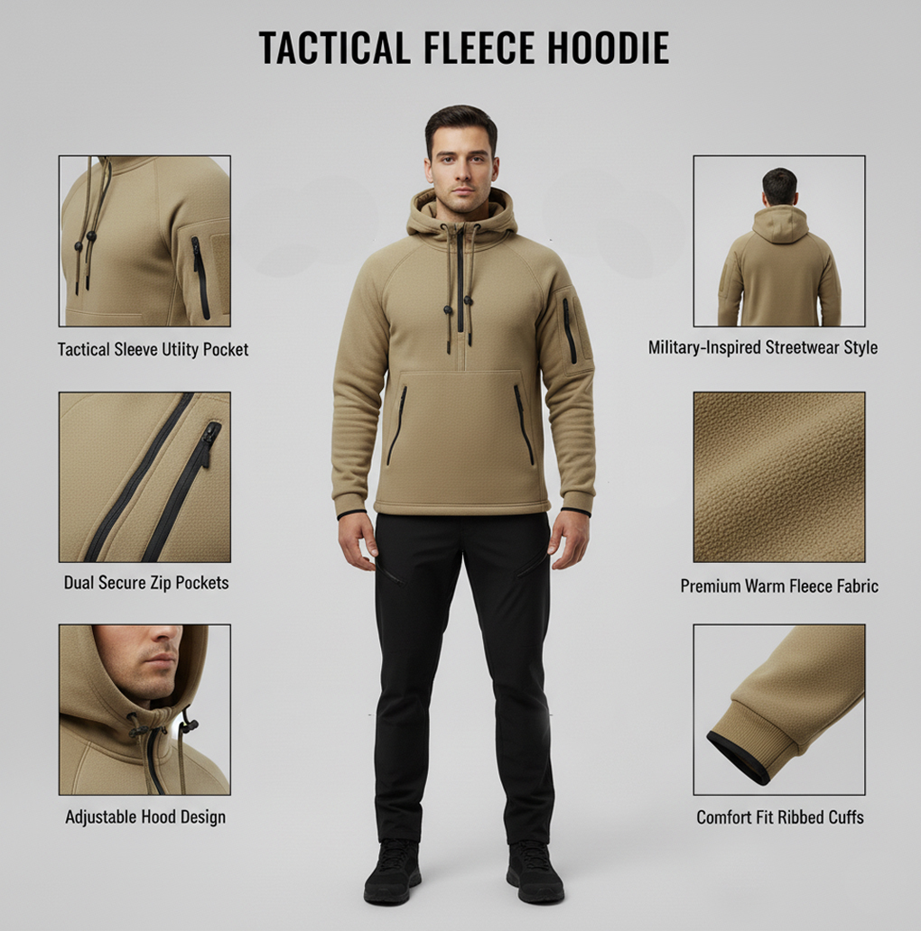 Men’s Tactical Fleece Hoodie - Image 2